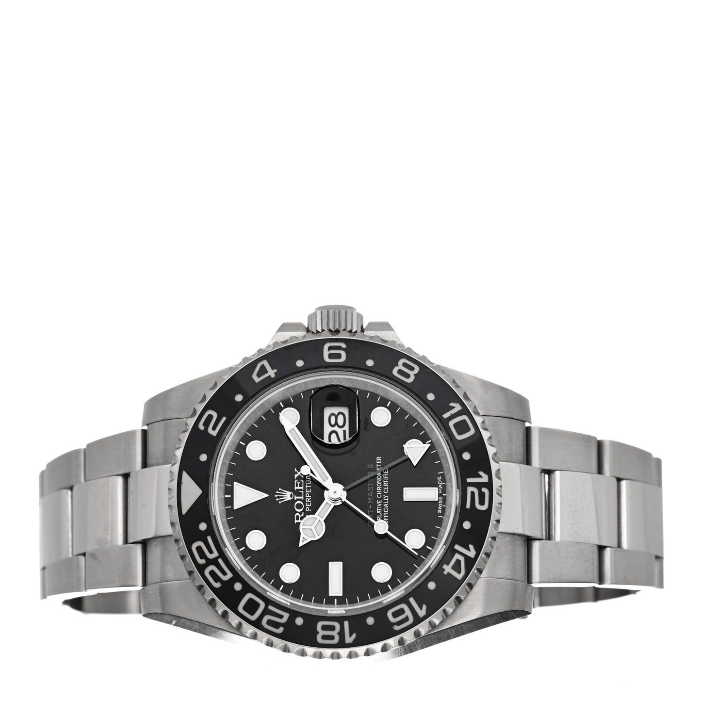 Stainless Steel 40mm Oyster Perpetual Date GMT Master II Watch Black 116710LN