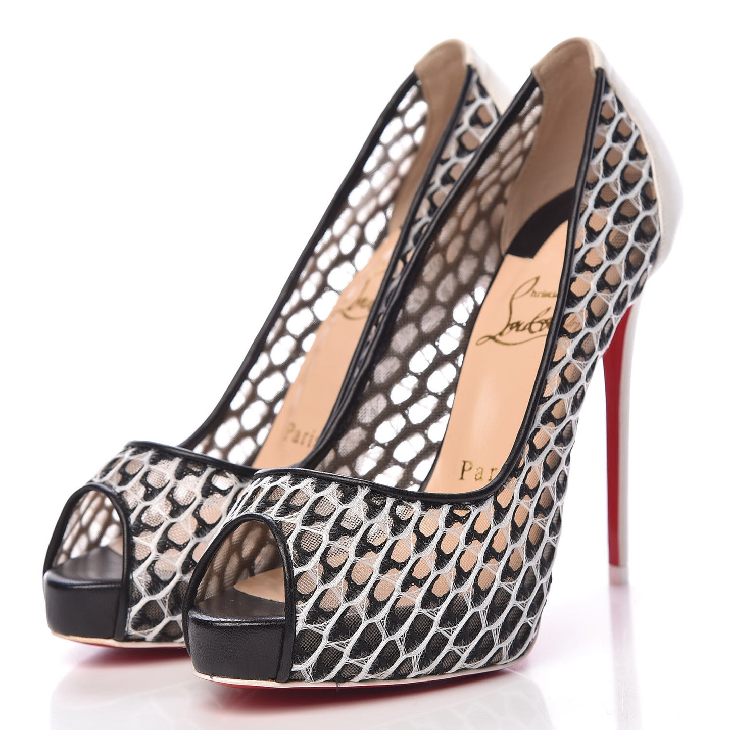 Maxi Fishnet Very Lace 120 Pumps 36 Version Latte Black
