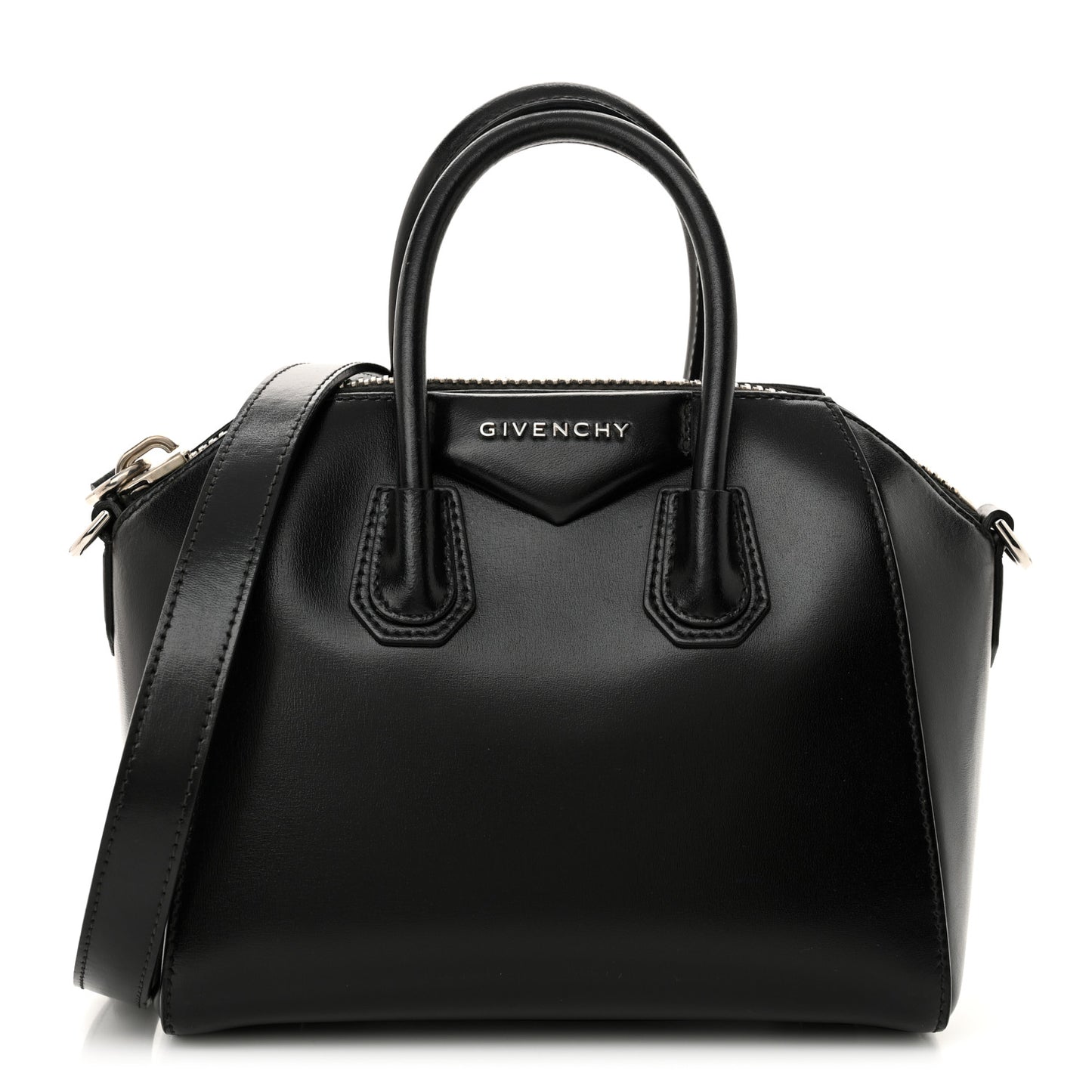 Shiny Lord Calfskin Mini Antigona Black