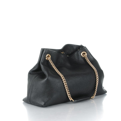Gucci Pebbled Calfskin Medium Soho Chain Shoulder Bag Black 3 of 7