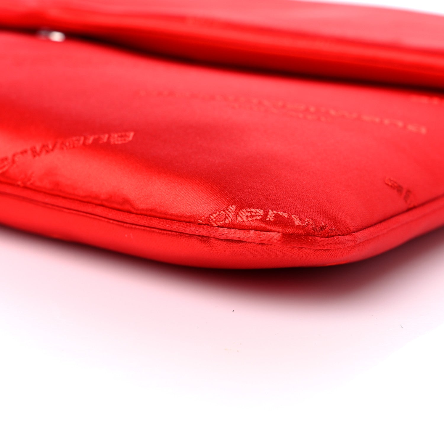 Alexander Wang Jacquard Satin Diagonal Logo Large Envelope Pouch Bright Red 8 of 11