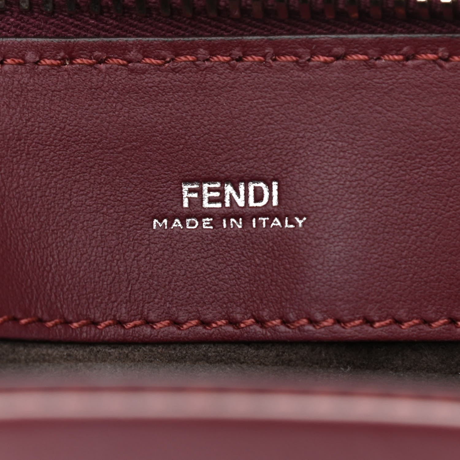Fendi Vitello Baltico Dolce Shiny Nappa Lace Up DotCom Satchel Bordeaux 7 of 11