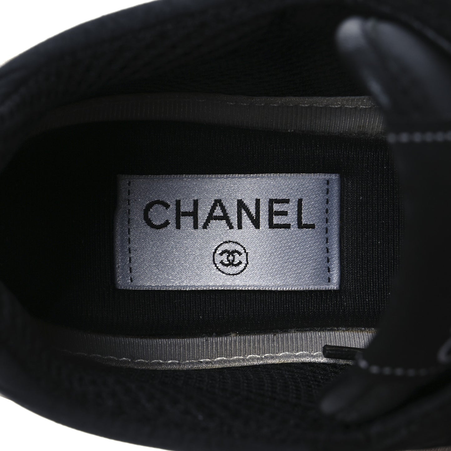 Calfskin Mesh Lycra Suede Womens Logo Sneakers 40 Black