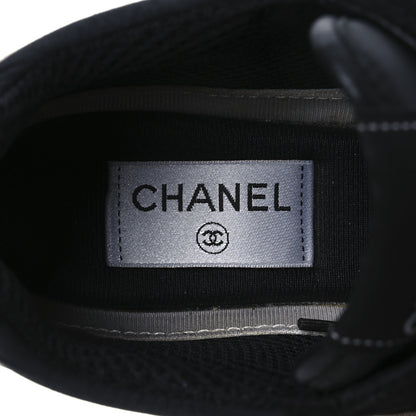 Chanel Calfskin Mesh Lycra Suede Womens Logo Sneakers 40 Black 9 of 13