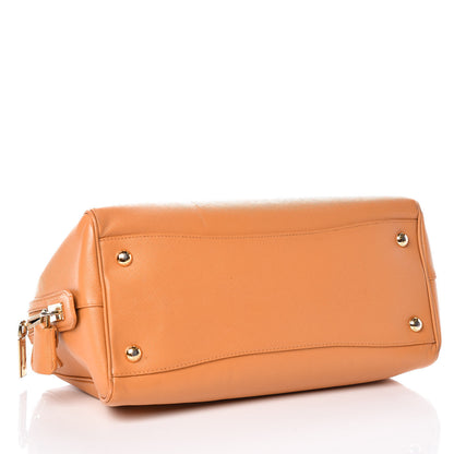 Prada Saffiano Lux Bowler Ocra 4 of 24