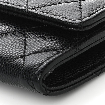 Chanel Caviar Quilted Crystal CC Flap Card Holder Black 11 of 12