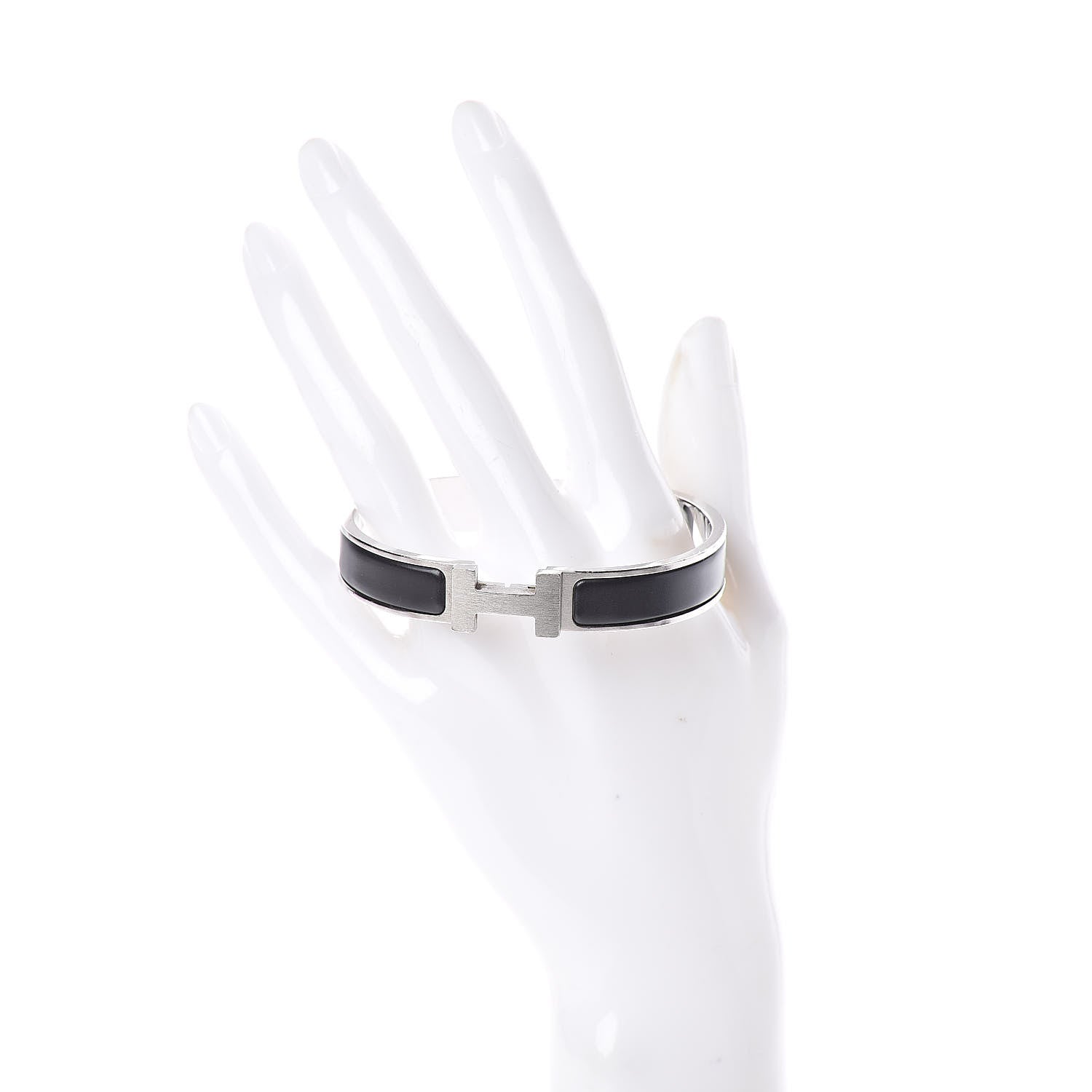 Hermes Matte Enamel Narrow Clic Clac HH Bracelet GM Black 2 of 4