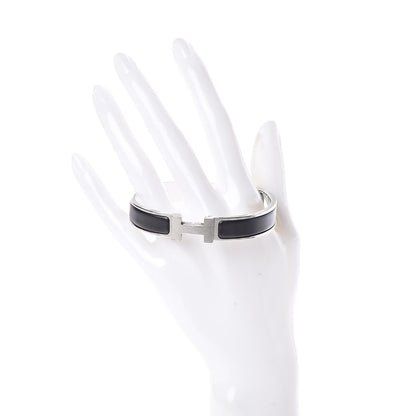 Hermes Matte Enamel Narrow Clic Clac HH Bracelet GM Black 2 of 4