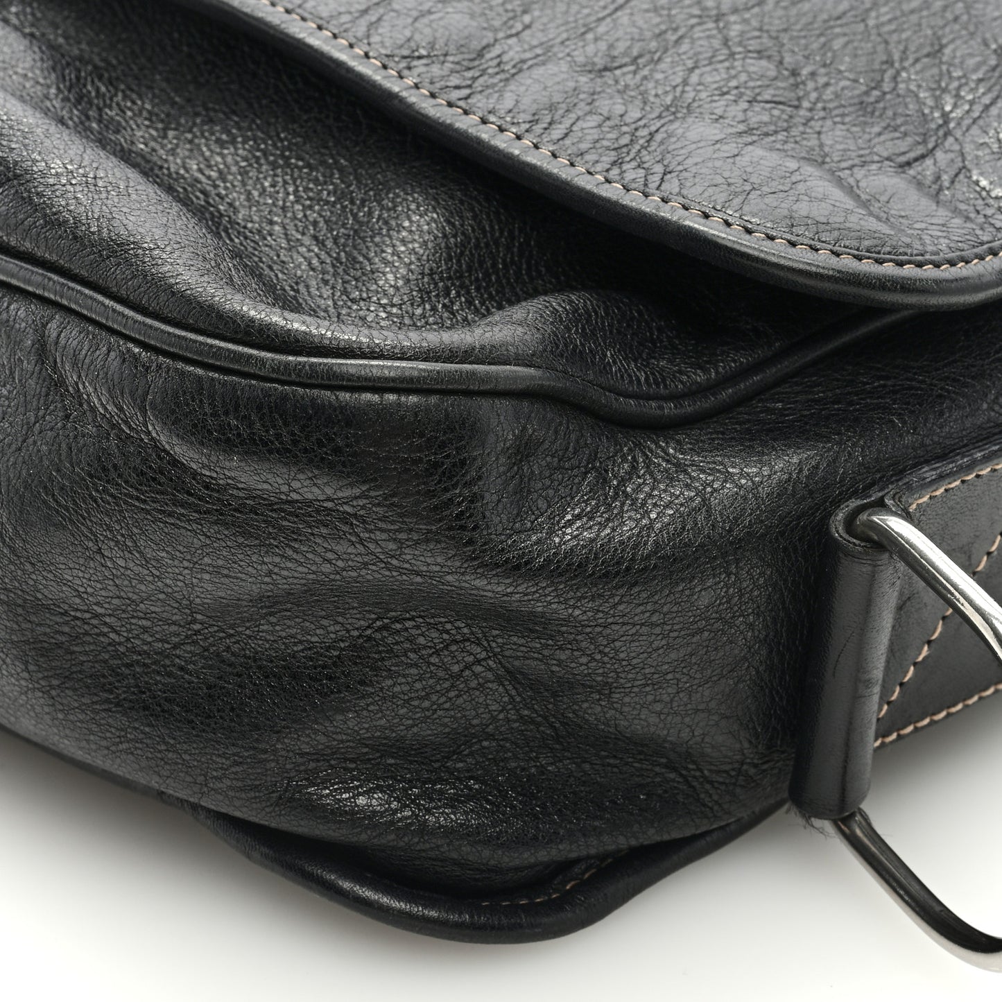 Calfskin Messenger Bag Black