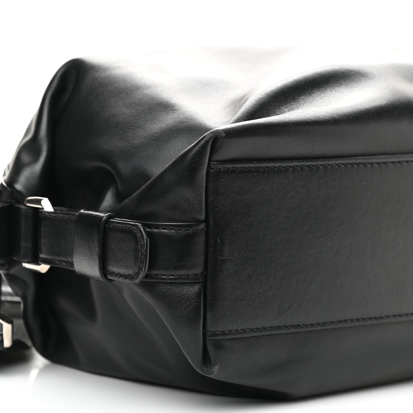 Waxed Calfskin Medium Nightingale Logo Strap Black