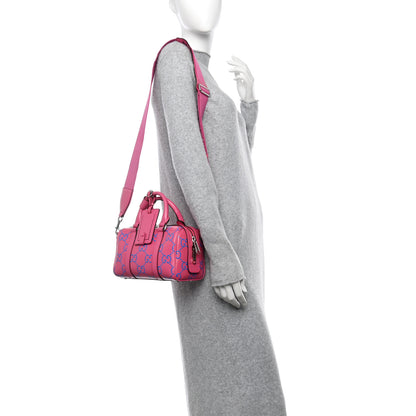 Gucci Calfskin GG Tennis Bi-Color Embossed Mini Duffle Bag Modern Fucsia Modern Blue 2 of 10