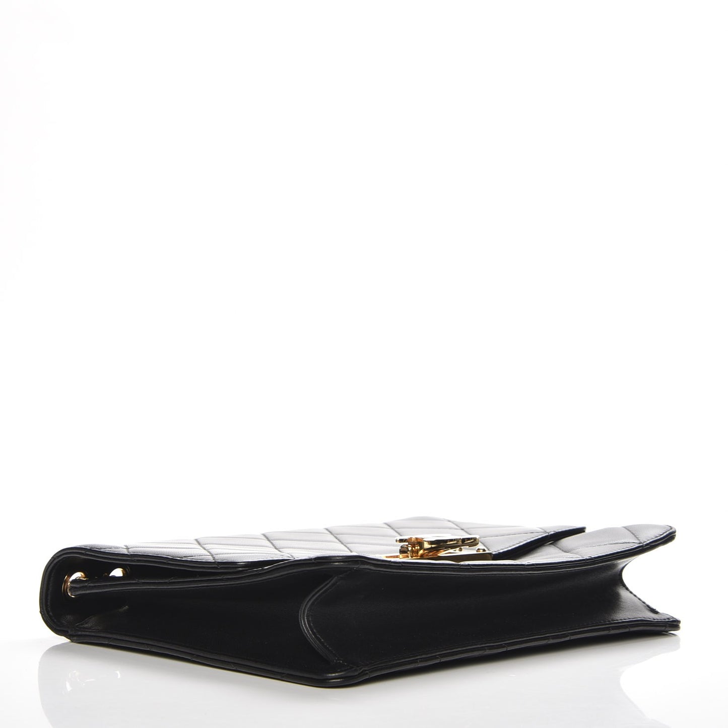 Lambskin Quilted Medium Golden Class Flap Black