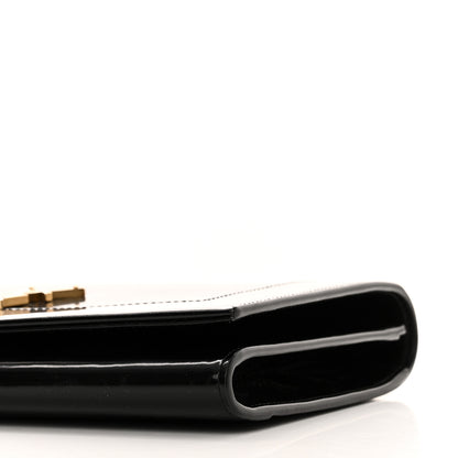 Saint Laurent Lambskin Patent Monogram Cassandre Clasp Flap Pouch Black 9 of 10