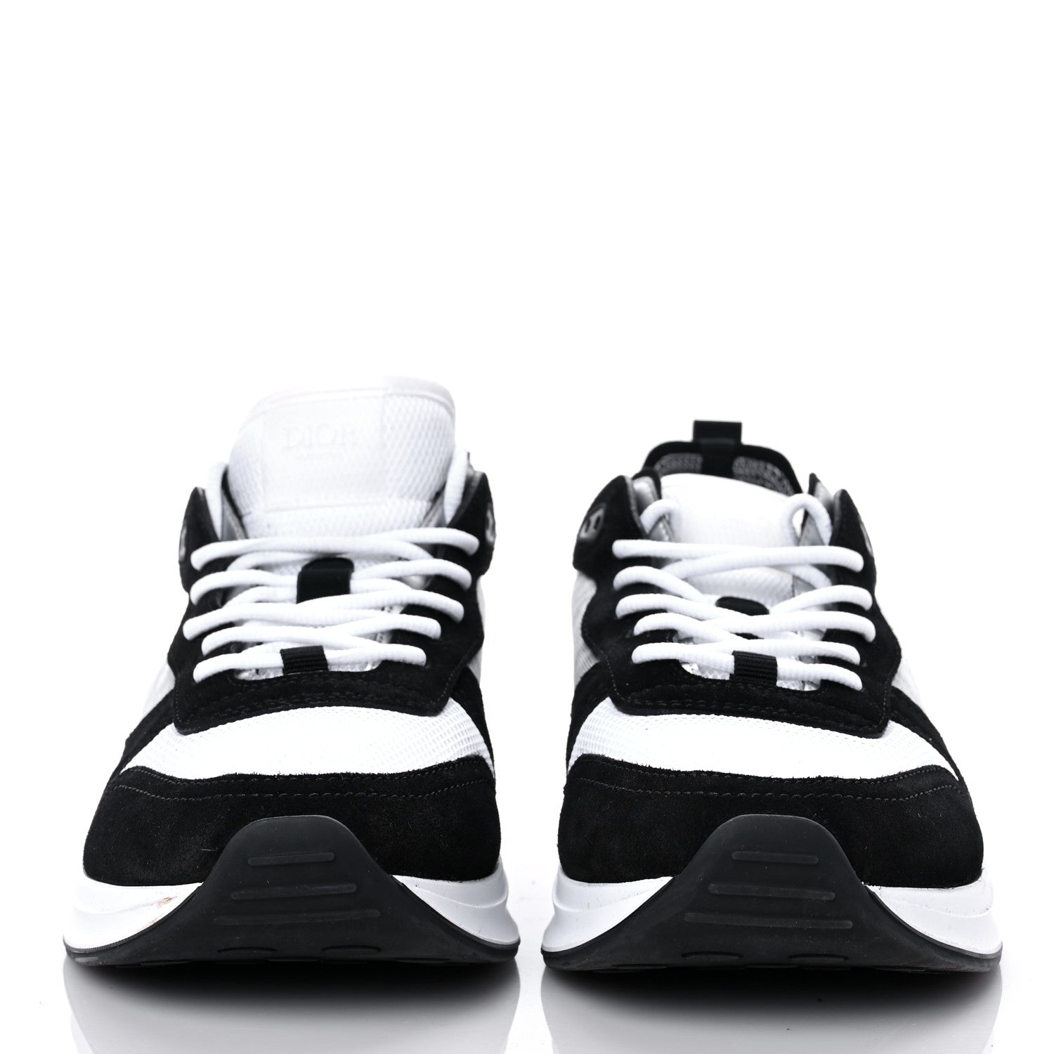 Christian Dior Suede Technical Mesh Oblique Mens B25 Runner Sneakers 42 Black White 2 of 12