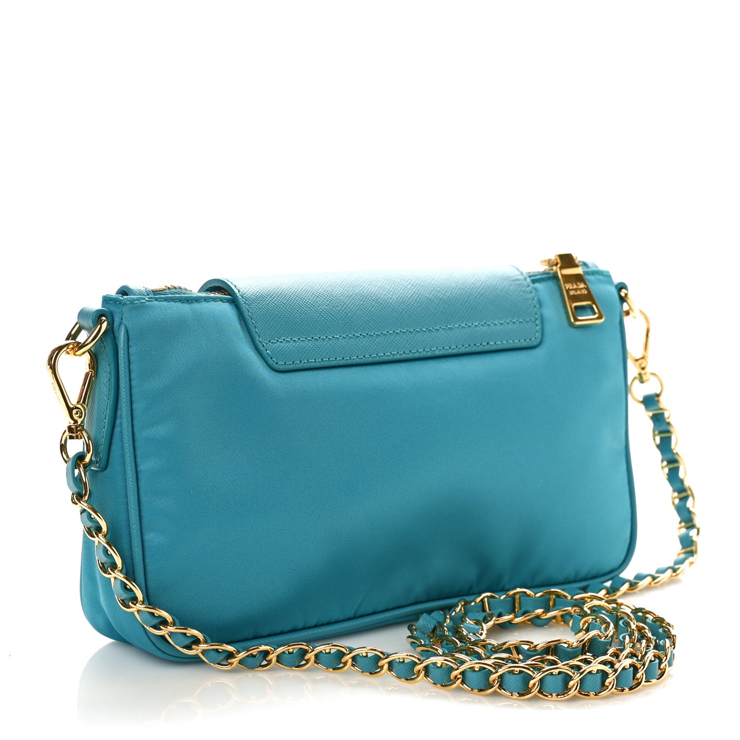 Tessuto Nylon Saffiano Crossbody Bag Turchese