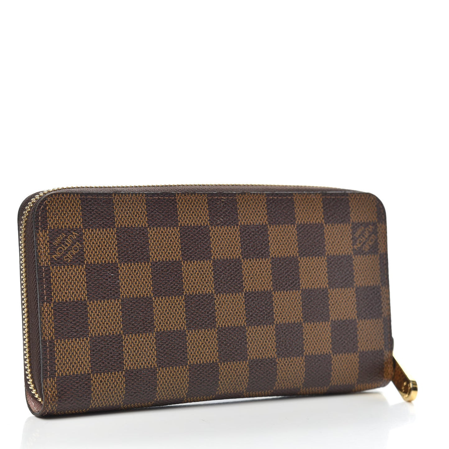 Damier Ebene Zippy Wallet Rose Ballerine