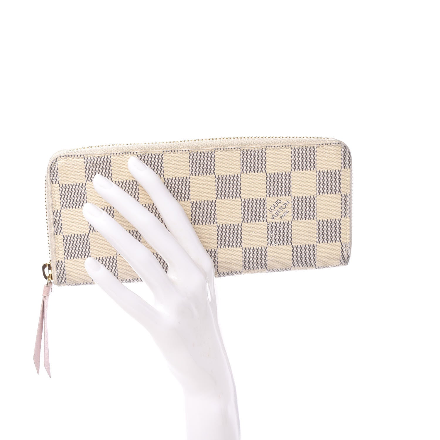 Louis Vuitton Damier Azur Clemence Wallet Rose Ballerine 2 of 12