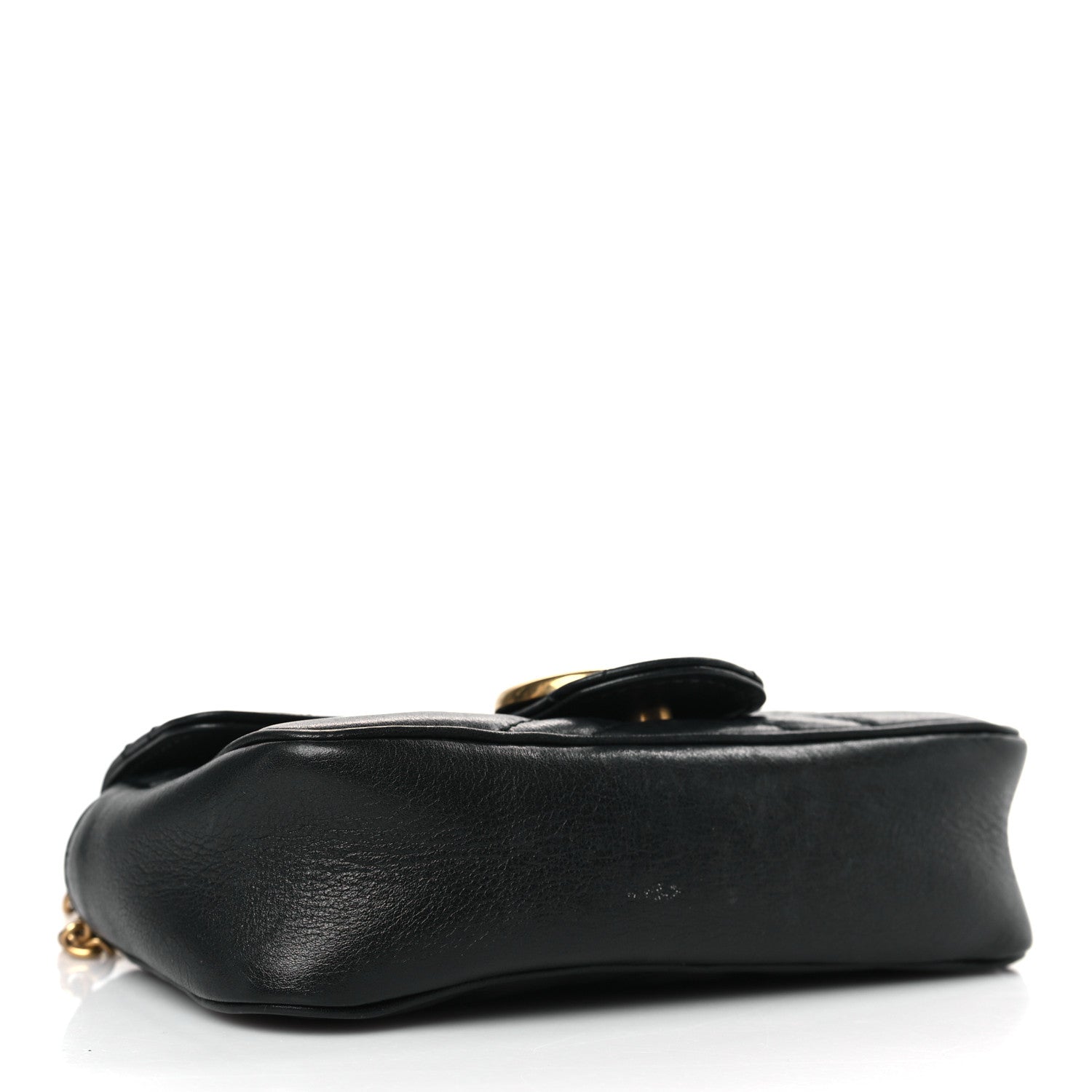 Gucci Calfskin Matelasse Super Mini GG Marmont Shoulder Bag Black 4 of 10