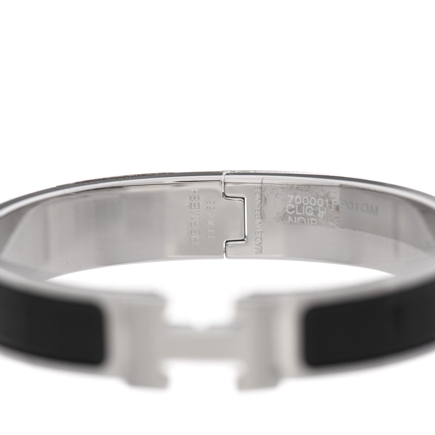 Enamel Narrow Clic Clac H Bracelet GM Black