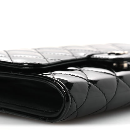 Chanel Patent Quilted Wallet On Removable Chain WOC Black 10 of 14