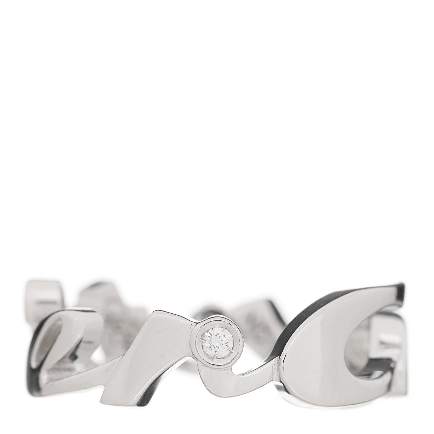 Cartier 18K White Gold Diamond Signature Ring 47 4 1 of 7
