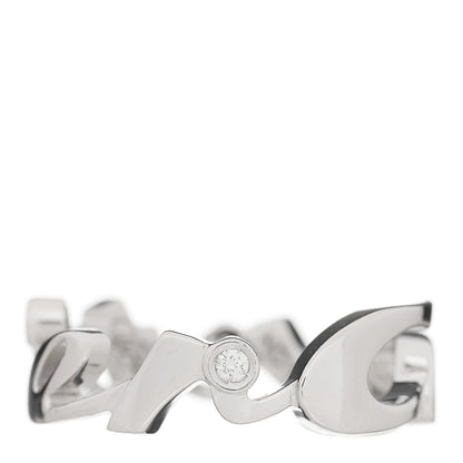 Cartier 18K White Gold Diamond Signature Ring 47 4 1 of 7