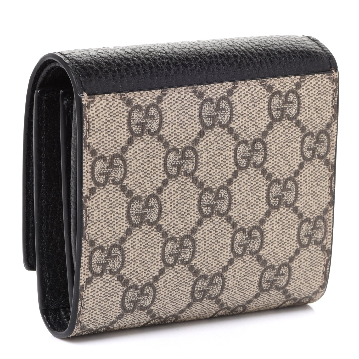 Gucci Dollar Calfskin GG Supreme Monogram Medium GG Marmont Wallet Black Beige Ebony 3 of 7