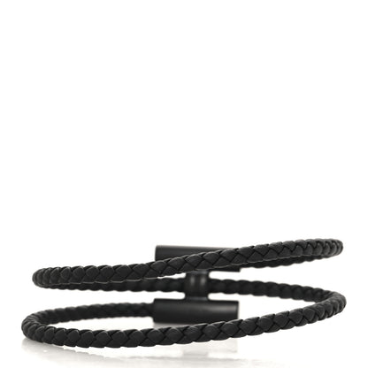 Hermes Swift Double Wrap Cord Tournis Tresse Bracelet T6 Black 3 of 5