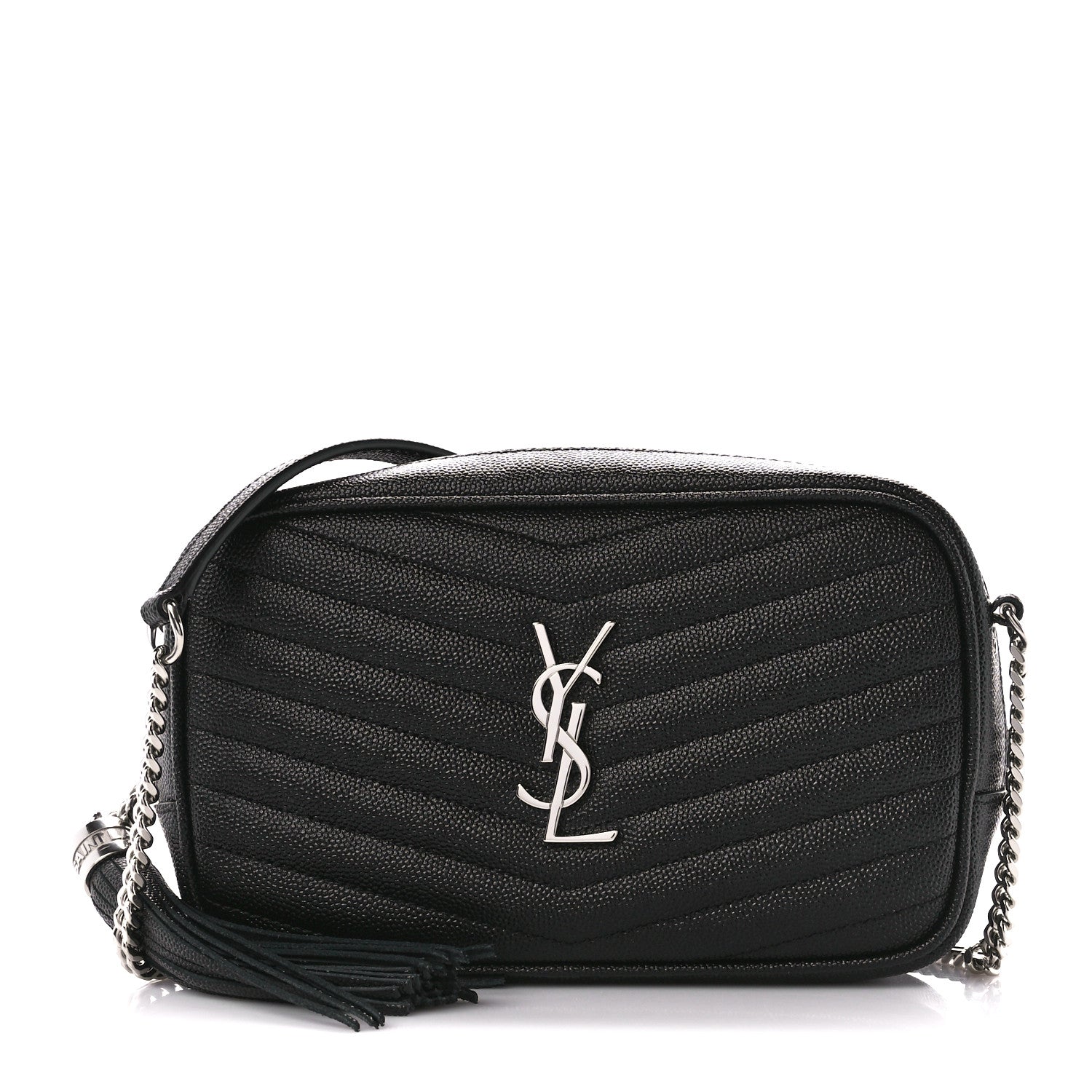 Saint Laurent Grain De Poudre Matelasse Monogram Mini Lou Camera Bag Black 1 of 12