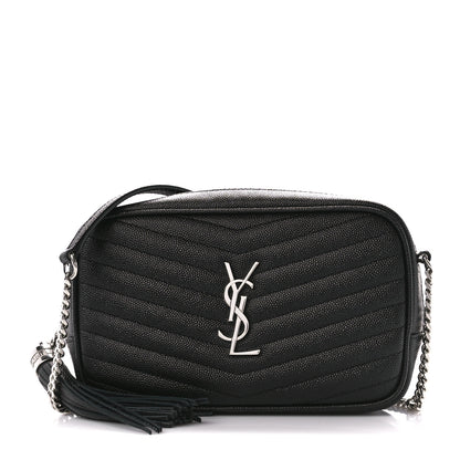 Saint Laurent Grain De Poudre Matelasse Monogram Mini Lou Camera Bag Black 1 of 12