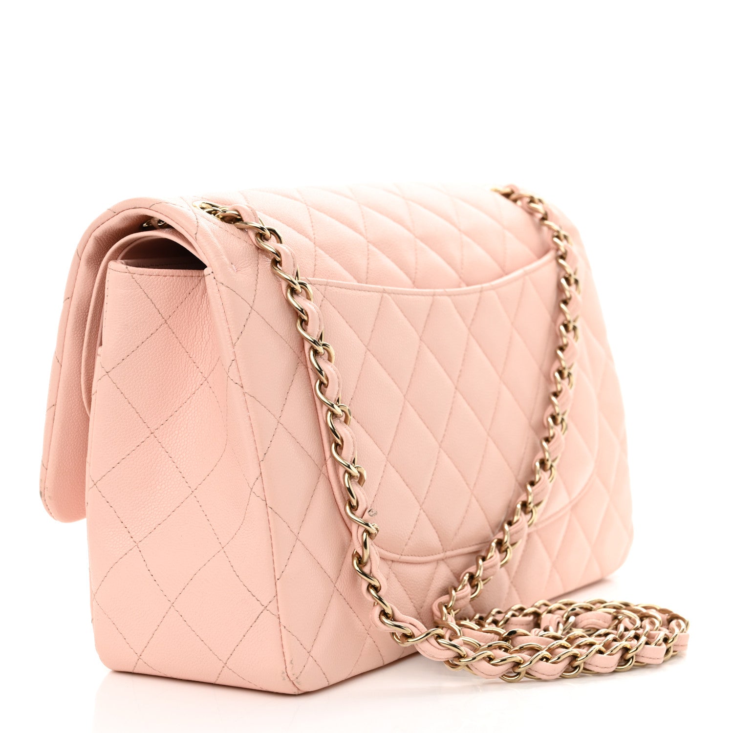 Chanel Caviar Quilted Jumbo Double Flap Light Pink 3 of 15