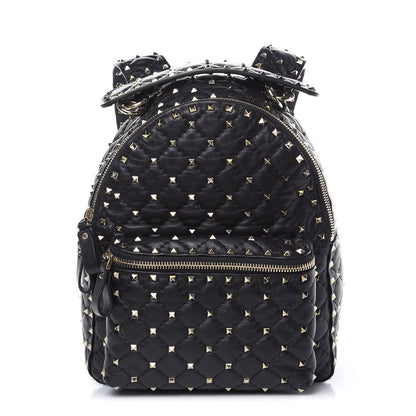 Valentino Garavani Nappa Quilted Small Rockstud Spike Backpack Black 1 of 12