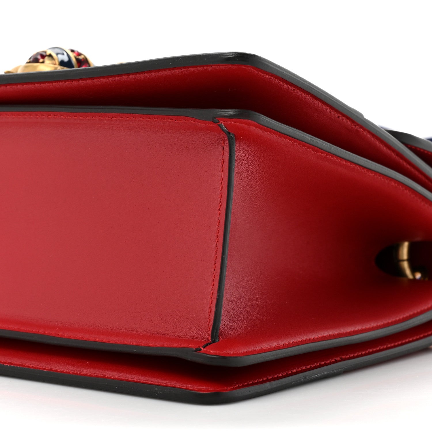 Gucci Calfskin Sylvie Web Small Queen Margaret Top Handle Bag Blue Agata Hibiscus Red Mystic White Sugar Pink 10 of 13