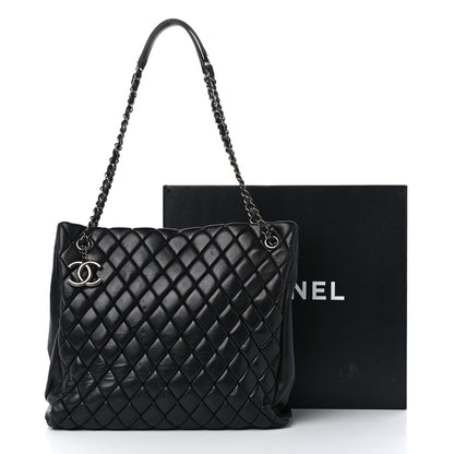 Chanel Lambskin Quilted Medium New Bubble North South Tote Black 16 of 16
