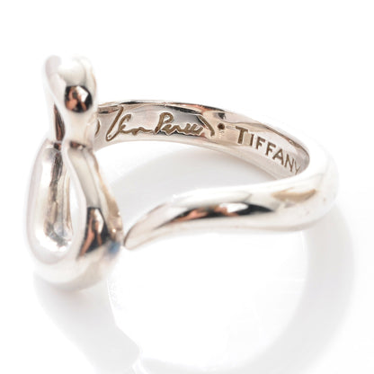 Tiffany Elsa Peretti Sterling Silver Open Heart Ring 4.5 5 of 6