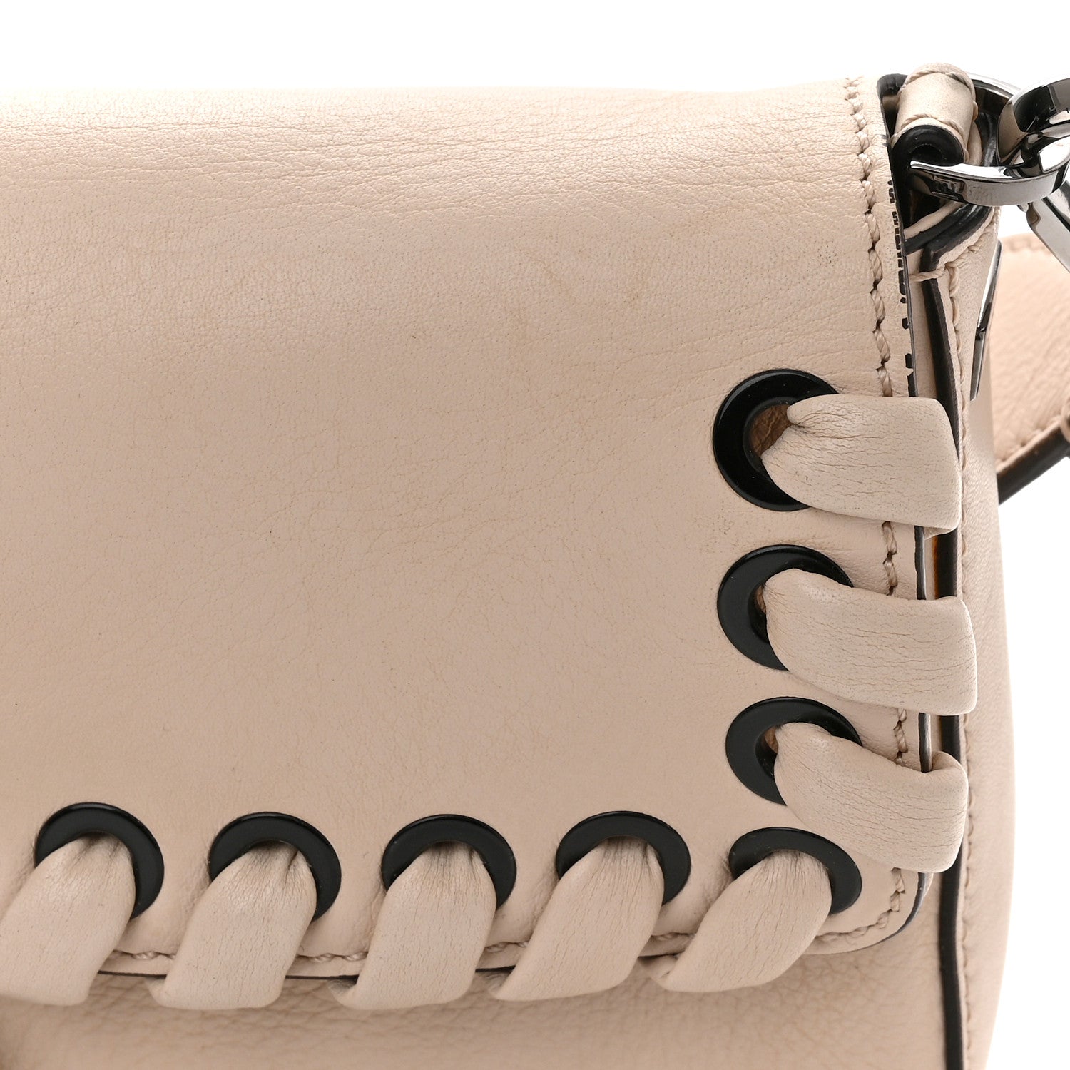 Fendi Vitello Dolce Lace Up Baguette Camelia 11 of 11