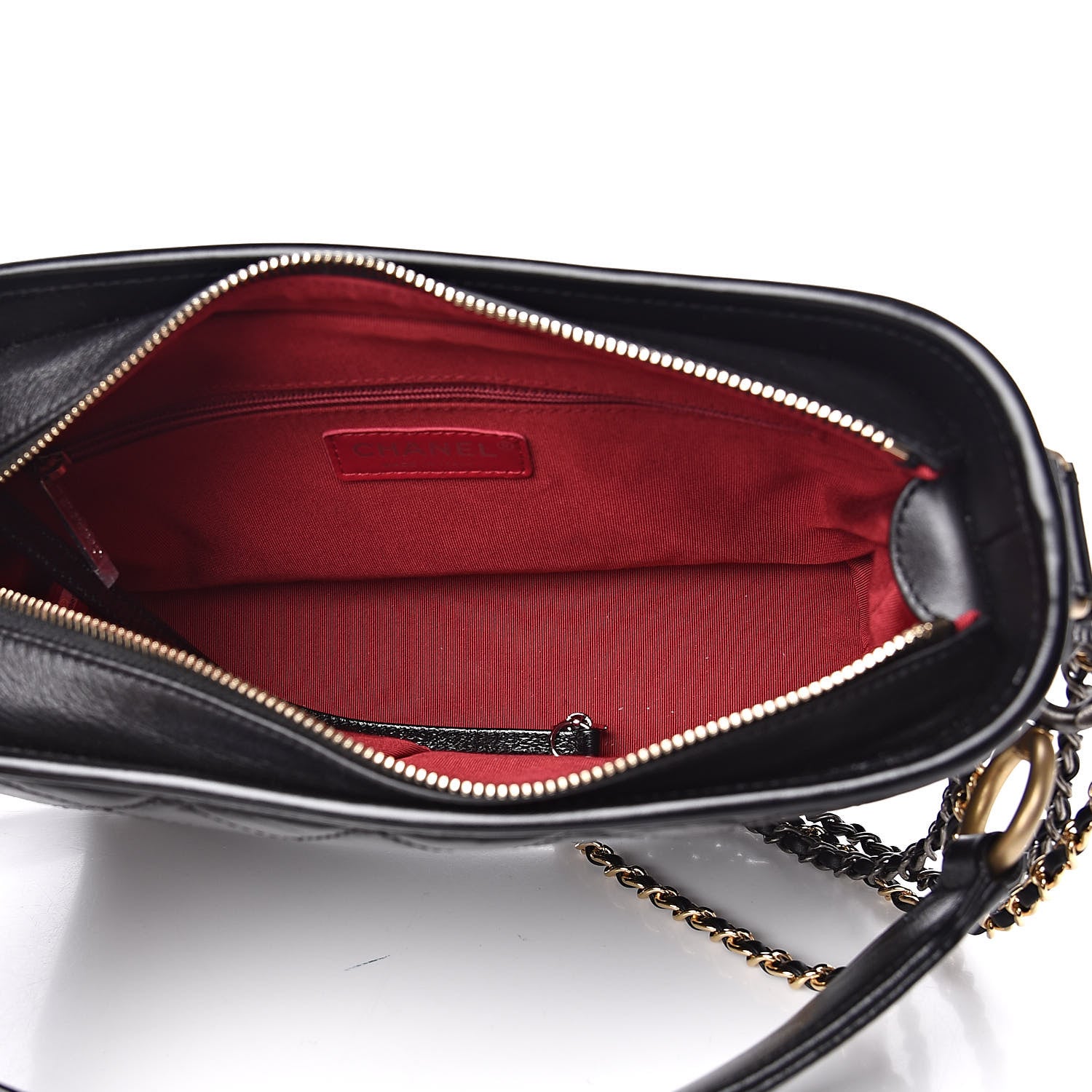 Chanel Aged Smooth Calfskin Quilted Medium Gabrielle Logo Hobo Black 5 of 10