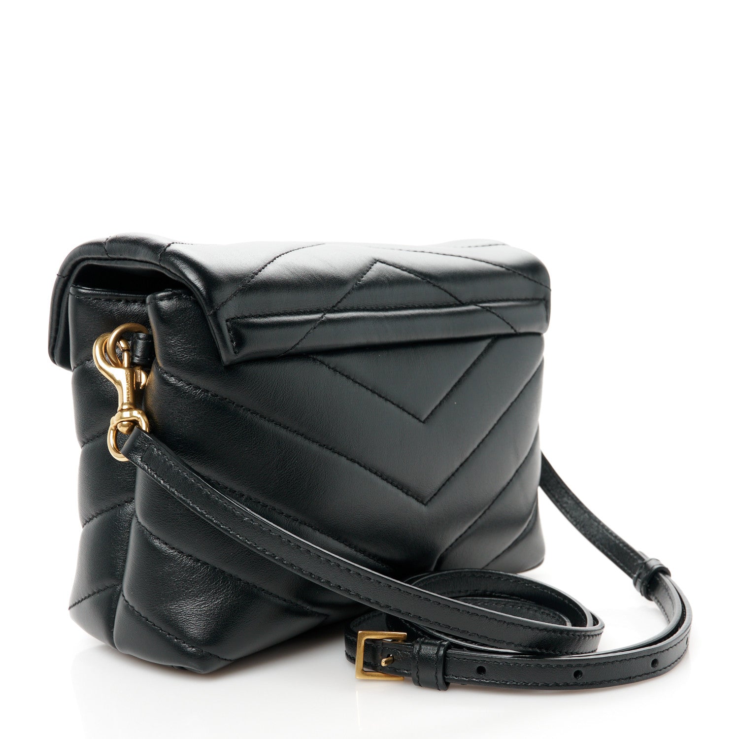Saint Laurent Calfskin Y Quilted Monogram Toy Loulou Crossbody Bag Black 3 of 11