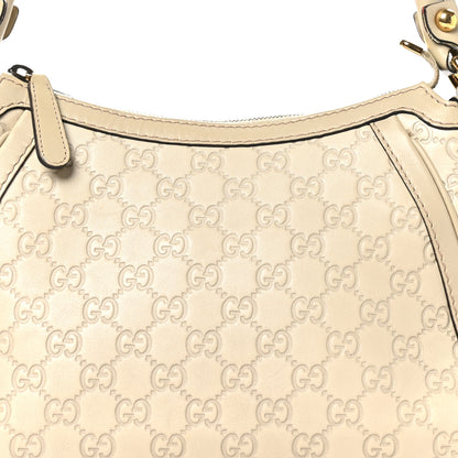 Gucci Guccissima Small Scarlett Studded Interlocking G Hobo Off White 8 of 10