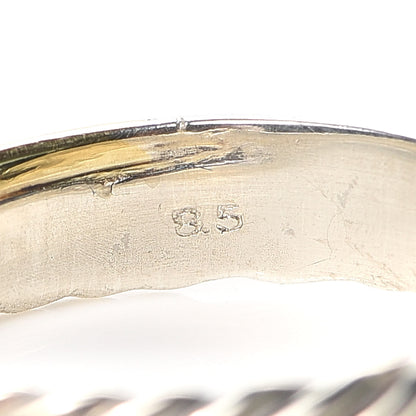 David Yurman Sterling Silver 18K Yellow Gold Narrow Crossover Ring 57 8 4 of 5