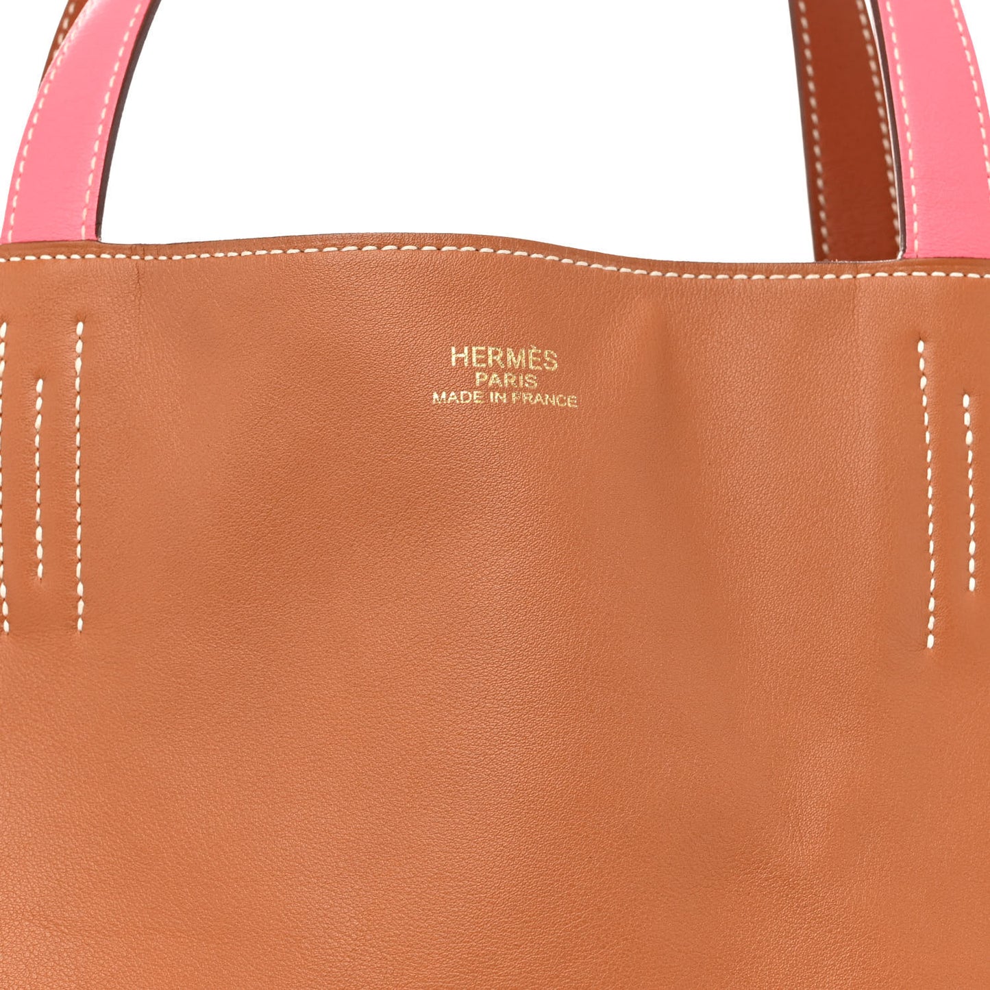 Veau Sikkim Swift Double Sens 30 Reversible Tote Gold Rose Azalee Rouge Casaque Brique