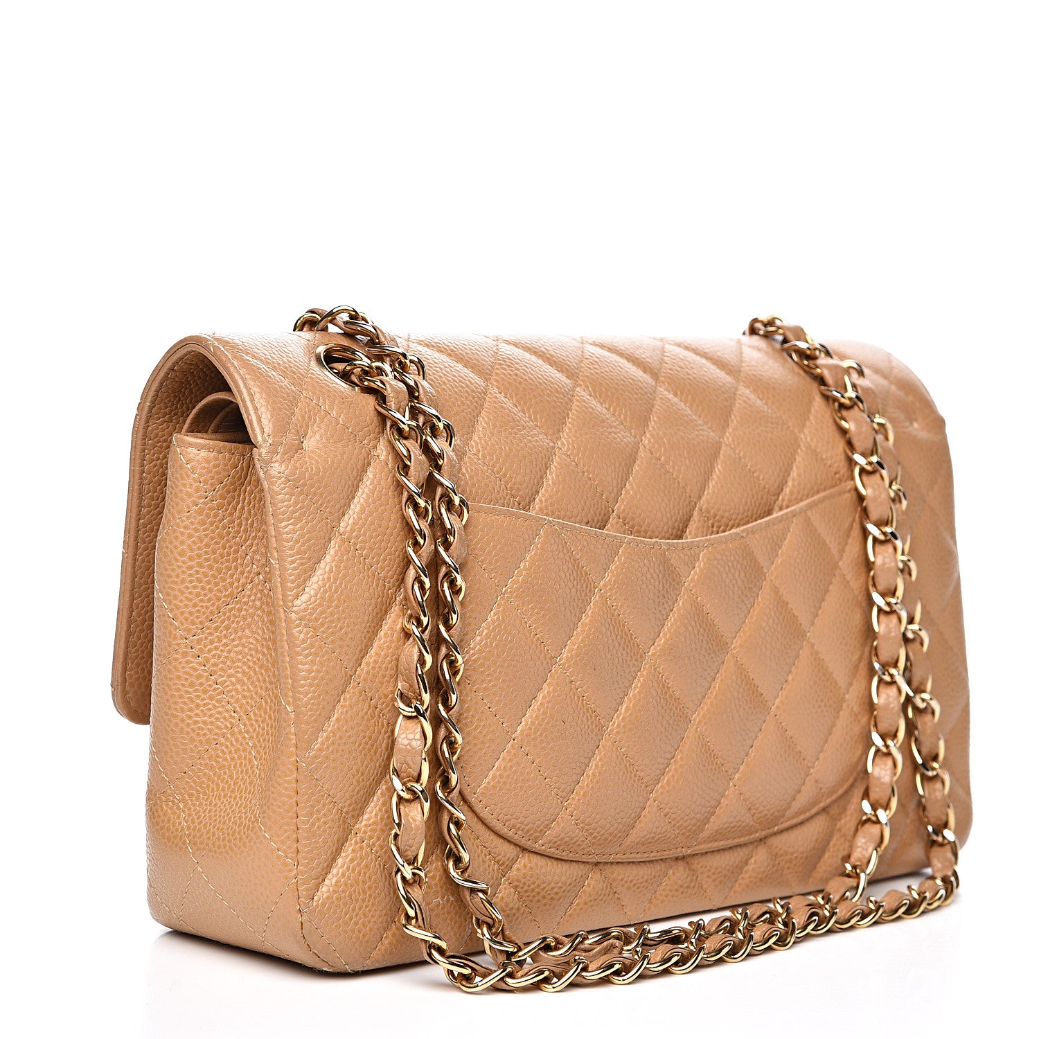Chanel Caviar Quilted Medium Double Flap Beige 3 of 25