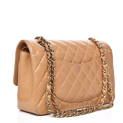 Chanel Caviar Quilted Medium Double Flap Beige 3 of 25