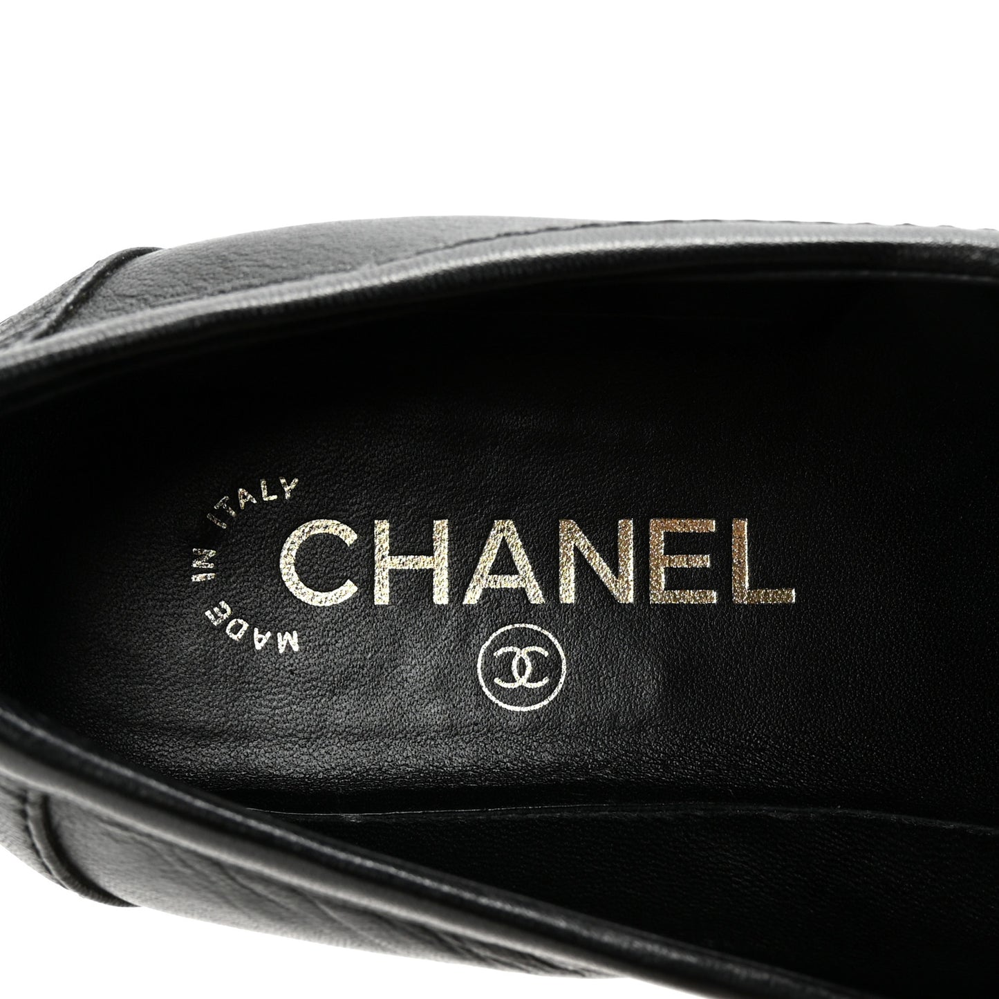 Lambskin Quilted CC Turnlock Loafers 38 Black