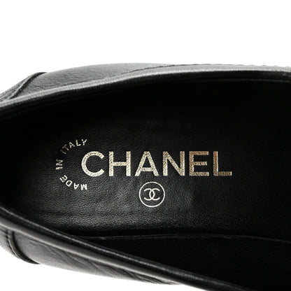 Chanel Lambskin Quilted CC Turnlock Loafers 38 Black 8 of 10