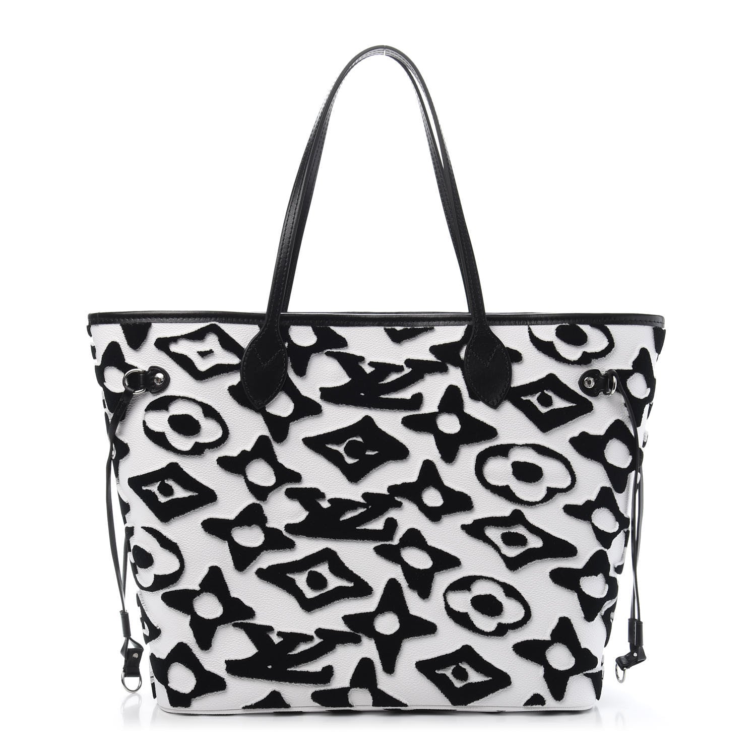 Louis Vuitton X UF Tufted Monogram Neverfull MM Black White 1 of 11