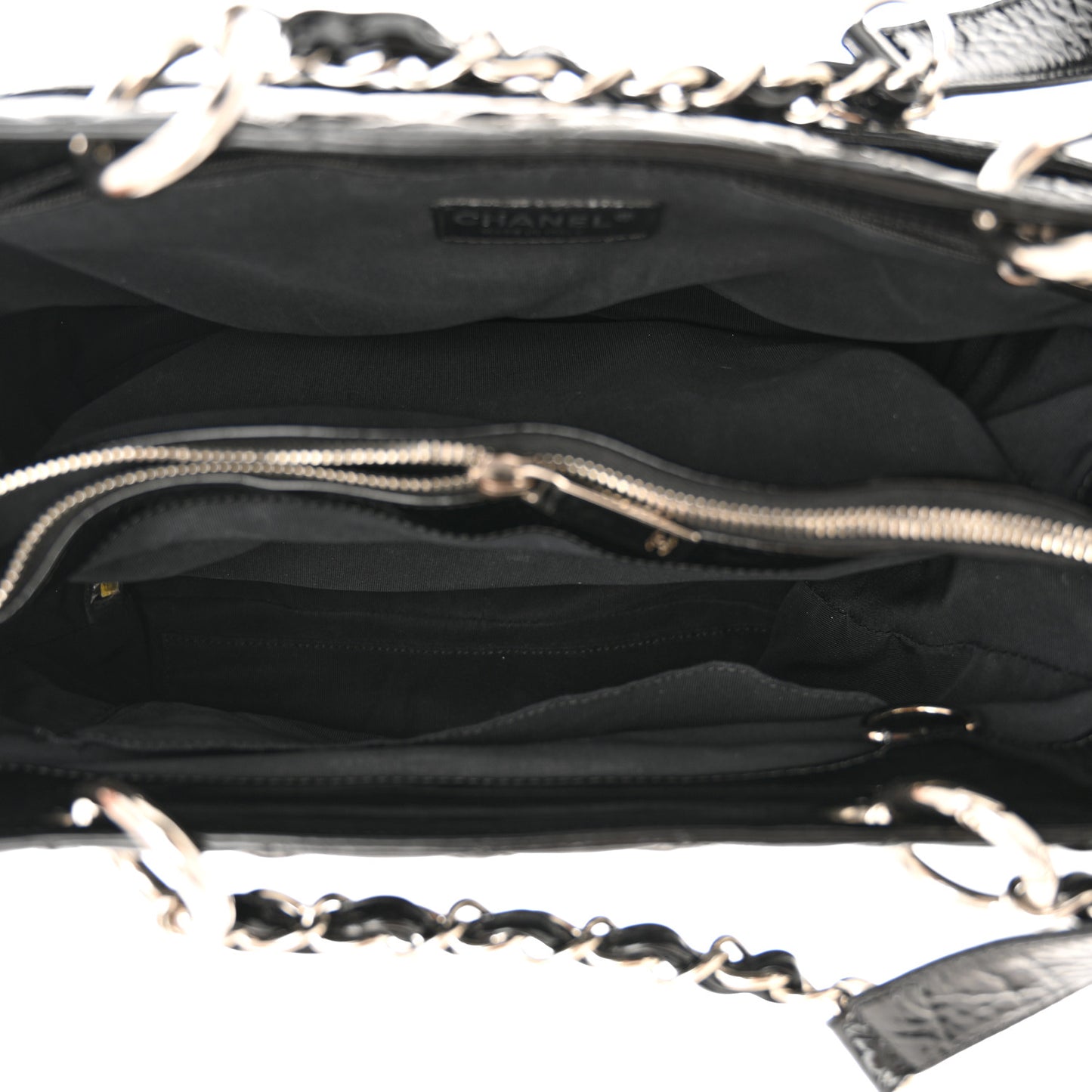 Patent Quilted Grand Shopping Tote GST Black
