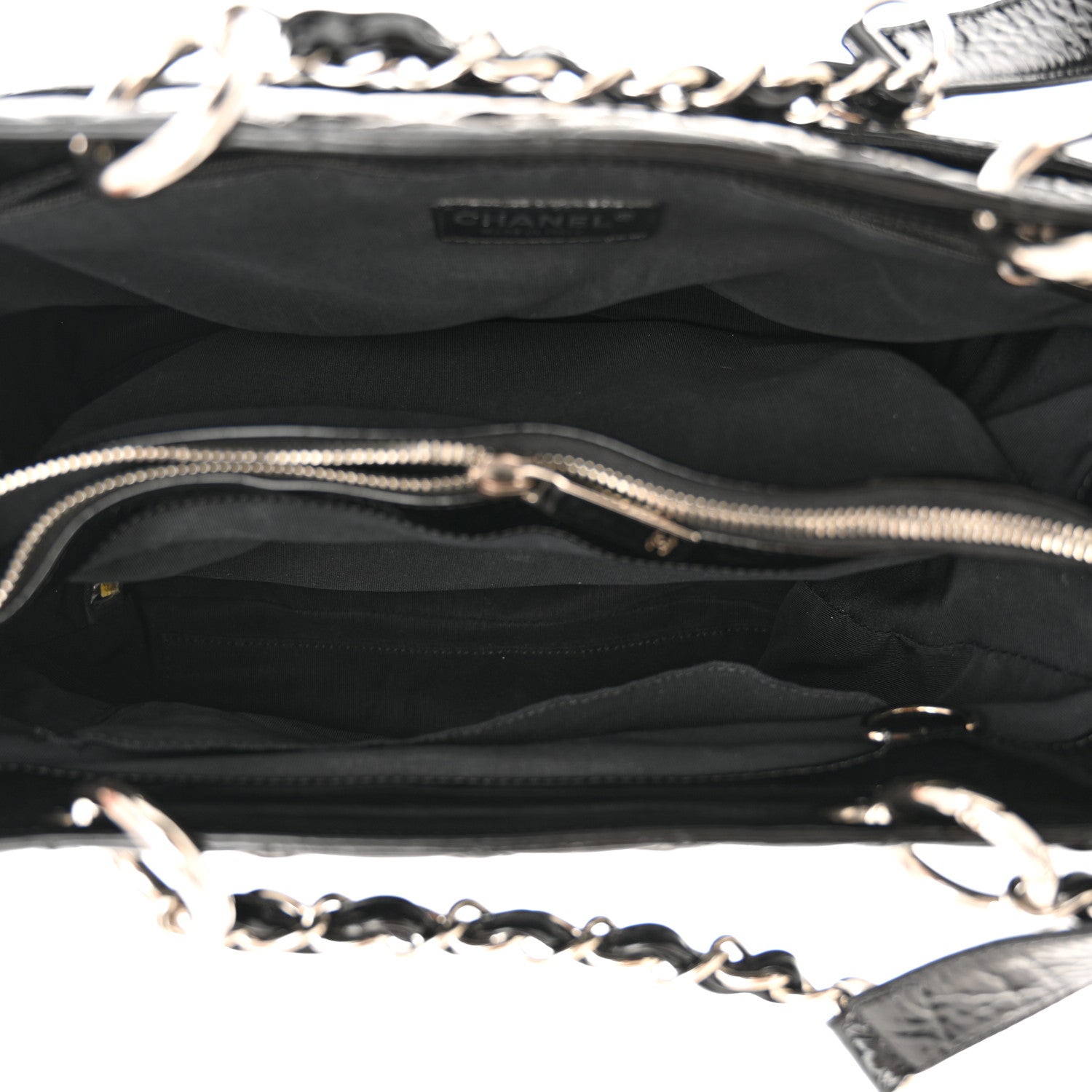 Chanel Patent Quilted Grand Shopping Tote GST Black 5 of 14