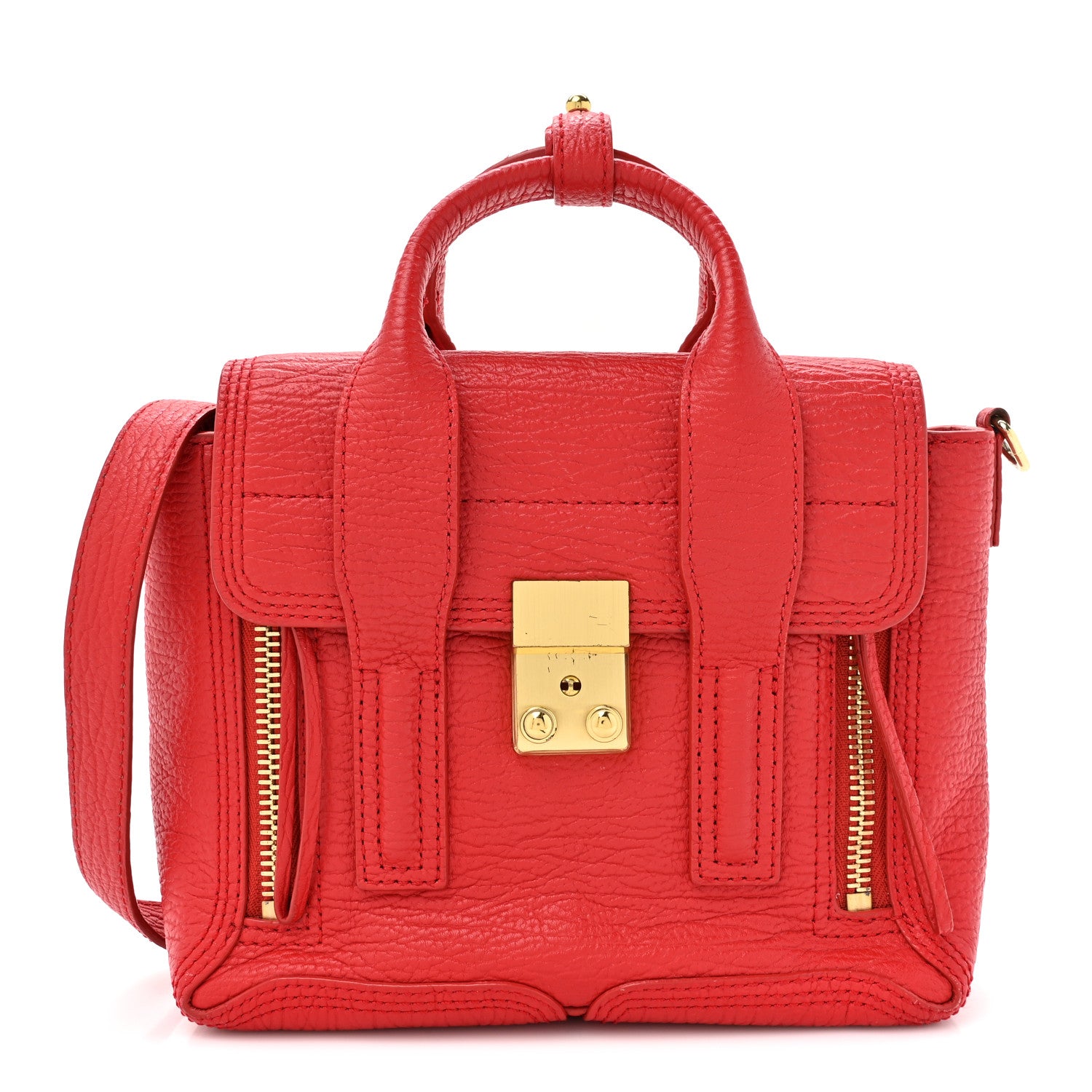 3.1 Phillip Lim Textured Calfskin Mini Pashli Satchel Red 1 of 18
