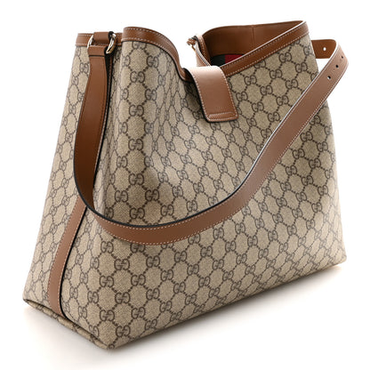Gucci GG Icon Monogram Padlock Shoulder Bag Beige Dark Brown 3 of 9